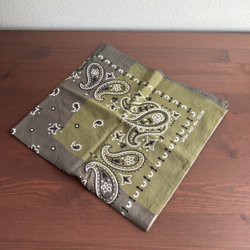 Kapital Kountry Paisley Bandana Patchwork Green Brown Cotton Scarf New